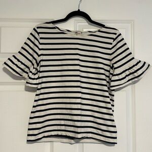 JCrew Factory Striped Peplum Sleeve Tshirt size S